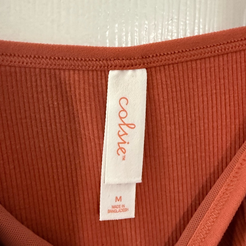 Colsie Terracotta Ribbed Bodysuit - Picture 2 of 3
